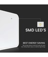 18W LED Dome Lys - Mikrobølge Sensor, 4000K, Kvadratisk, Hvit Ramme, IP44