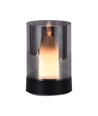 2W LED oppladbar bordlampe, bevegelsesdimmer - Sort/røykfarget, 3000K, 360 grader, elegant design