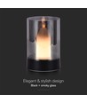 2W LED oppladbar bordlampe, bevegelsesdimmer - Sort/røykfarget, 3000K, 360 grader, elegant design