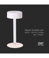 3W LED Bordlampe - D120x255, 3i1, Hvit+Gjennomsiktig Midtsøyle