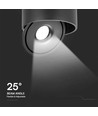 20W Justerbar Påbygningsspot Ø14,8cm - RA90, 3-i-1 CCT, Svart