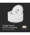 V-Tac 28W påbyggingsspot, CCT - 3 lysfarger, Ø17,8 cm, 8,7cm høy, RA90, hvit, 230V