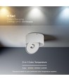V-Tac 28W påbyggingsspot, CCT - 3 lysfarger, Ø17,8 cm, 8,7cm høy, RA90, hvit, 230V