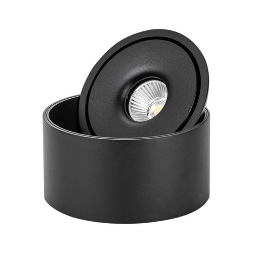 V-Tac 28W påbyggingsspot, CCT - 3 lysfarger, Ø17,8 cm, 8,7 cm høy, RA90, svart, 230V