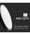 36W LED Dome Lys - 4000K, Rund, Svart Ramme, IP44