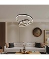 50W LED designer pendel - Double ring, kaffebrun, 5850lm, 3000K
