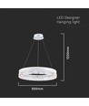 25W Hengelampe - LED, Enkelt ring, 3000K, Hvit