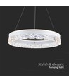 25W Hengelampe - LED, Enkelt ring, 3000K, Hvit