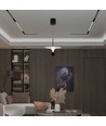 9W LED Hengelampe - 30x320x100cm, 3000K, Hvit+Svart Hus