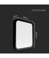 V-Tac 48W LED taklampe - 42 x 42cm, svart kant, inkl. lyskilde