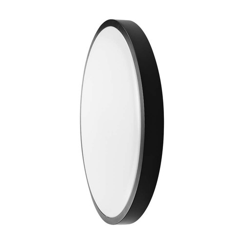 18W LED sensorlampe - IP44, Ø29,5cm, sort kant, innebygd sensor, fjernkontroll, inkl. lyskilde