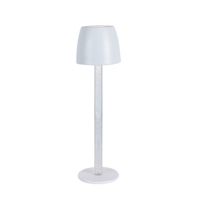 3W oppladbar LED bordlampe, touch dimbar - 310lm, 3000K, sort/transparent, høyde 37cm