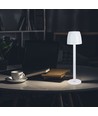 3W oppladbar LED bordlampe, touch dimbar - 310lm, 3000K, sort/transparent, høyde 37cm