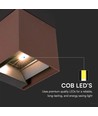 9W Solcelle vegglampe - IP65, 4000K, Corten, COB, PIR-sensor