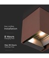 9W Solcelle vegglampe - IP65, 4000K, Corten, COB, PIR-sensor