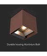 9W Solcelle vegglampe - IP65, 4000K, Corten, COB, PIR-sensor