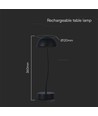 3W oppladbar bordlampe - Touch dimbar, sort, 3000K, bærbar, inkl. batteri