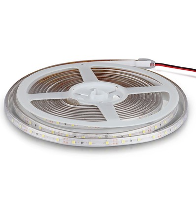 5m 3,6W/m sprutsikker LED strip - 12V, IP65, 60 LED pr. meter, kald hvit