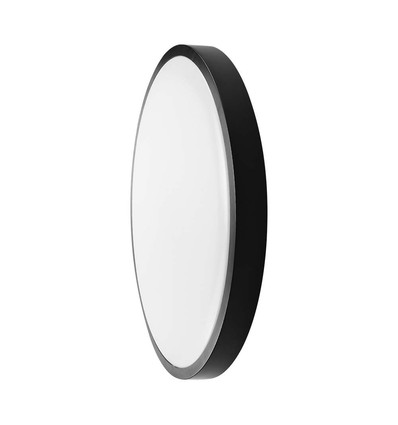 V-Tac 24W LED sensorlampe Ø35cm, IP44, Innebygd sensor, fjernkontroll, svart kant, inkl. lyskilde