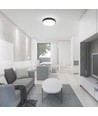 V-Tac 24W LED sensorlampe Ø35cm, IP44, Innebygd sensor, fjernkontroll, svart kant, inkl. lyskilde