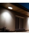 V-Tac 24W LED sensorlampe Ø35cm, IP44, Innebygd sensor, fjernkontroll, svart kant, inkl. lyskilde