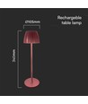 2,7W oppladbar LED bordlampe, brun - Touch dimbar, 3-i-1 CCT, USB-C, 5V DC, høyde 34cm