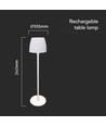 2,7W LED Bordlampe - Touch, Dimbar, 3i1, Hvit