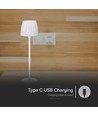 2,7W oppladbar LED bordlampe, hvit - Touch dimbar, 3-i-1 CCT, USB-C, høyde 34cm