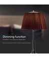 1,5W LED bordlampe, touch dimbar, brun skjerm - CCT, oppladbar, krom, inkl. batteri og USB-C