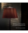1,5W LED bordlampe, touch dimbar, brun skjerm - CCT, oppladbar, krom, inkl. batteri og USB-C