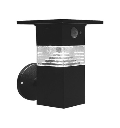 3W Solara vegglampe med sensor - IP54, 250lm, 3000K, solcelle, 3 års garanti