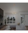 45W LED pendel, Ø60cm, børstet gull - 5500lm, 4000K, designer pendellampe, IP20