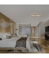 45W LED pendel, Ø60cm, børstet gull - 5500lm, 3000K, designer pendellampe, IP20
