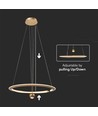 45W LED pendel, Ø60cm, børstet gull - 5500lm, 3000K, designer pendellampe, IP20