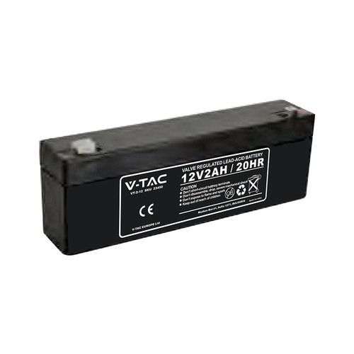 2,0Ah 12V blybatteri - 178x36x66mm, VRLA, oppladbart