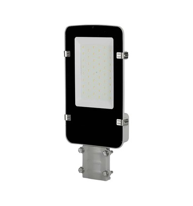 50W LED gatelykt med Samsung LED chip - 100lm/W, IP65, 6500K, grå, 110 grader