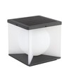 3W LED solcelle hagelampe, Cube - IP65, 3000K, varm hvit, sort/hvit, 20,5 x 20,5 cm