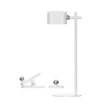 3W LED Bordlampe - Opp/Ned, Magnetisk, Touch, Dempbar, 3i1, Hvit, Hus