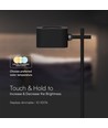 3W LED magnetisk bordlampe, oppladbar - Touch dimbar, CCT, opp/ned lys, sort, USB-C, transportabel
