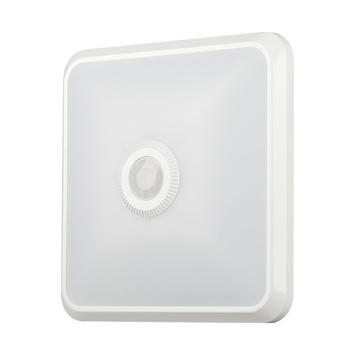 12W LED sensorlampe med Samsung Chip - 3-i-1 CCT, kvadratisk, hvit, 360° PIR sensor, IP20