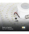 12W LED Kuppel - Lys med PIR Sensor, Samsung Chip, 3i1, Firkantet, Hvitt Hus.