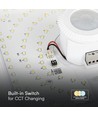 12W LED sensorlampe med Samsung Chip - 3-i-1 CCT, kvadratisk, hvit, 360° PIR sensor, IP20