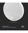 15W LED tak/vegglampe med sensor - Samsung LED chip, 3-i-1 CCT, IP44, hvit, rund, Ø25cm
