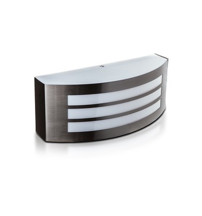 E27 vegglampe - IP44 utendørs, hvit, rustfritt stål, uten lyskilde