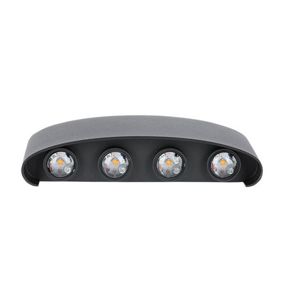 7W - LED Vegglampe, 4000K, Sandet Svart