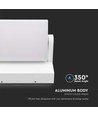 17W hvit roterbar LED vegglampe - 150lm/W, IP65, 3000K, 350° justerbar, utendørs, inkl. lyskilde