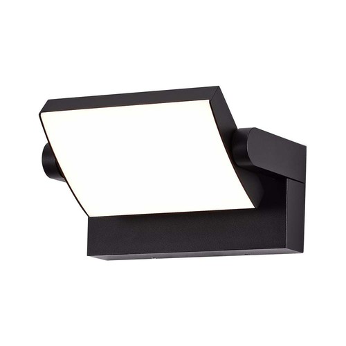 17W LED vegglampe - IP65, sort, aluminium