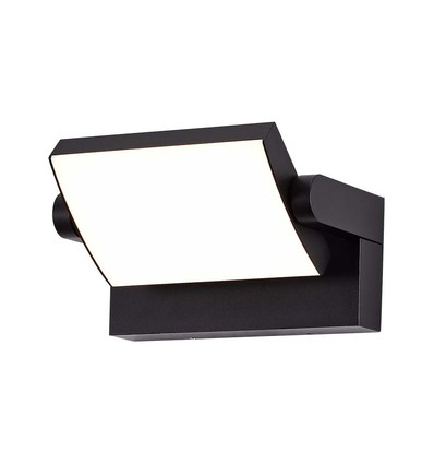 17W LED vegglampe - IP65, sort, aluminium