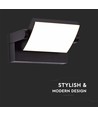 17W LED vegglampe - IP65, sort, aluminium