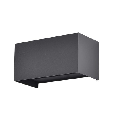 24W LED utendørs vegglampe - IP65, sort, opp/ned lys, 3000K, 2720lm, 20x10x10 cm